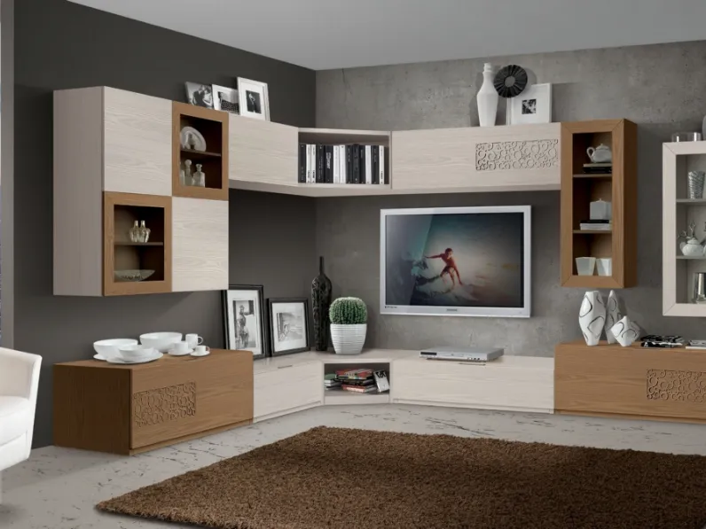 Parete Attrezzata angolare Dynamic FMG3810 di Betamobili