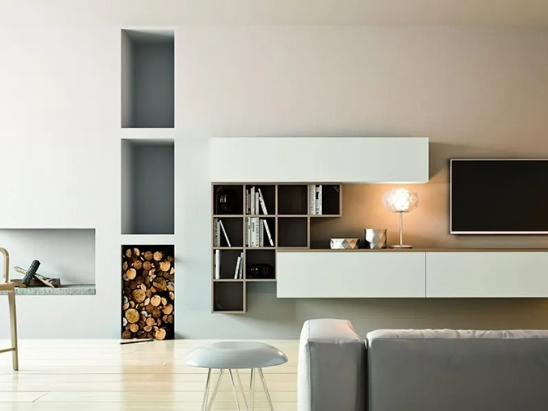 Parete Attrezzata Insieme Composizione 01 di Zanotti Mobili