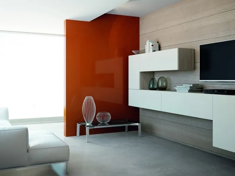 Parete Attrezzata sospesa Insieme Composizione 04 di Zanotti Mobili