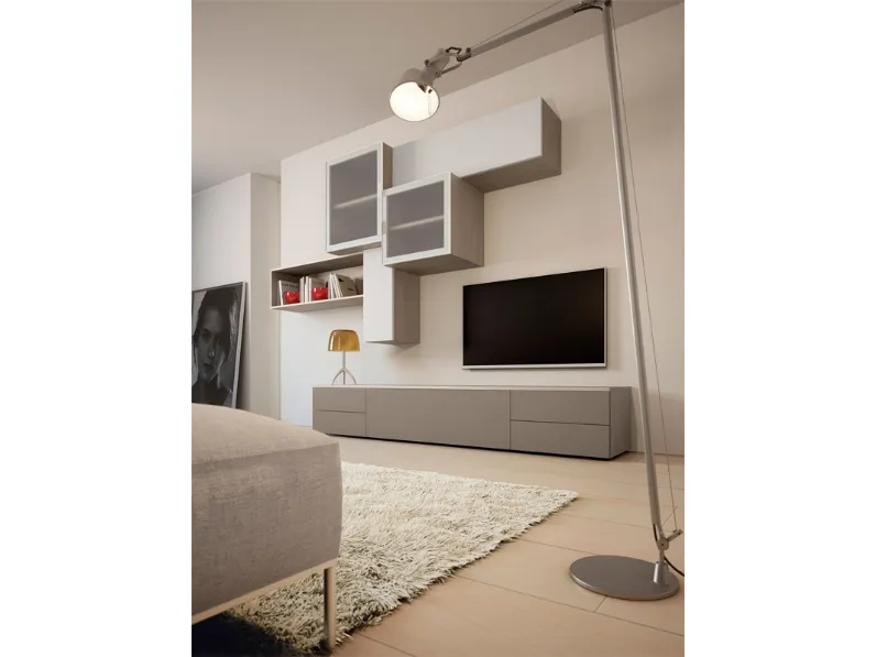 Parete Attrezzata Insieme Composizione 11A di Zanotti Mobili