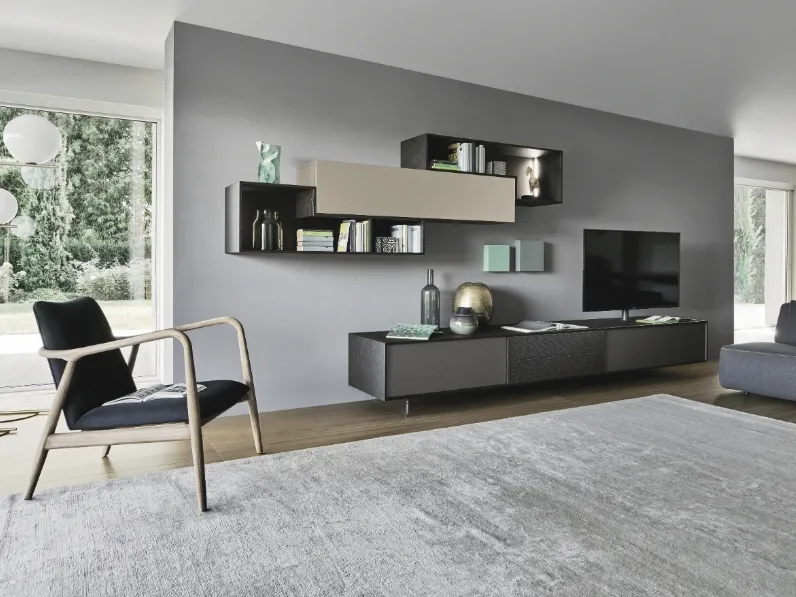 Parete Attrezzata Lampo Riquadri 033 di Sangiacomo