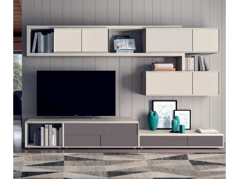 Parete Attrezzata in legno e laccato opaco Le Spezie composizione 18 di Le FablierParete Attrezzata in legno e laccato opaco Le Spezie composizione 18 di Le Fablier