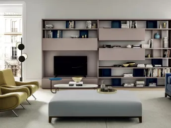 Parete Attrezzata Line Up 08: design modulare firmato Dielle Modus.