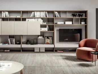 La parete attrezzata Line Up 10 di Dielle Modus unisce design e funzionalità.