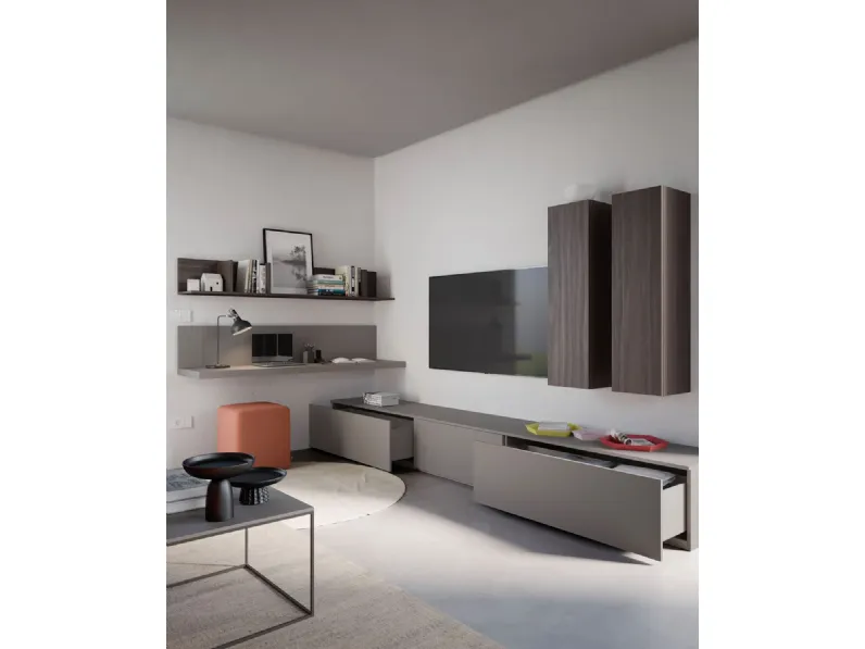 Parete Attrezzata angolare Living Tortora di Nardi Interni