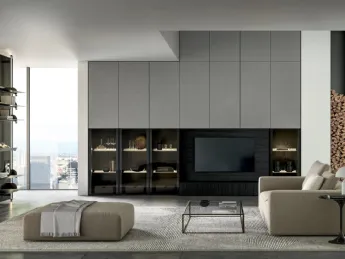 La parete attrezzata Living Kali di Arredo3 è una soluzione moderna e funzionale per il tuo soggiorn