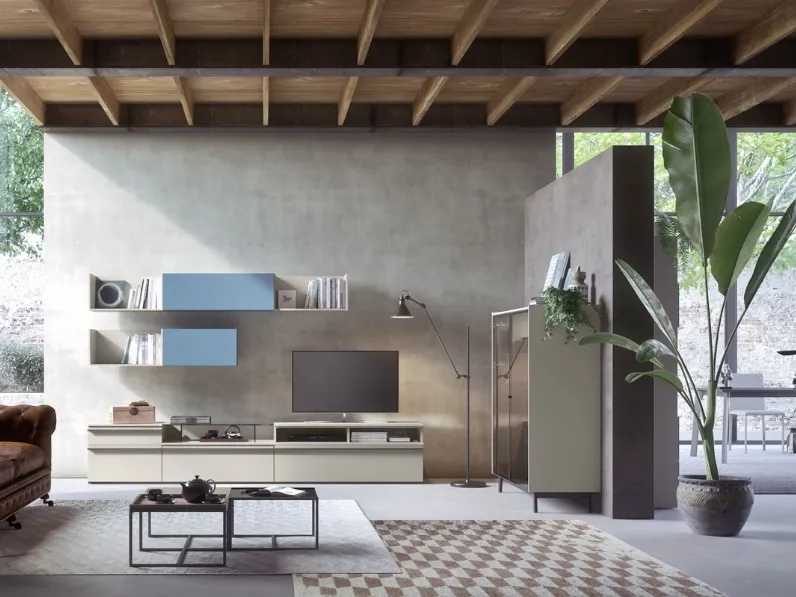 Parete Attrezzata Comp 04 in melaminico di Mab