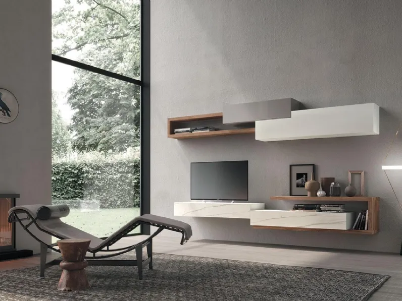 Parete Attrezzata Composizione Horizon 929 di Mobilgam