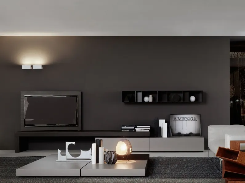 Parete Attrezzata in legno laccato Modern Panca di Porro