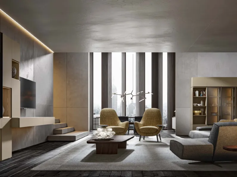 Parete Attrezzata Modulo 06 in laccato opaco di Veneran