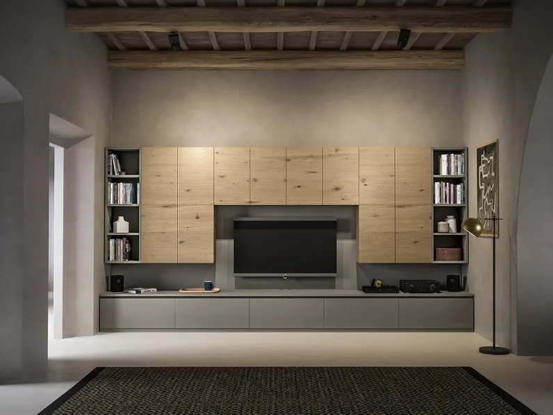 Parete Attrezzata Wood Mood 065 di Linea3