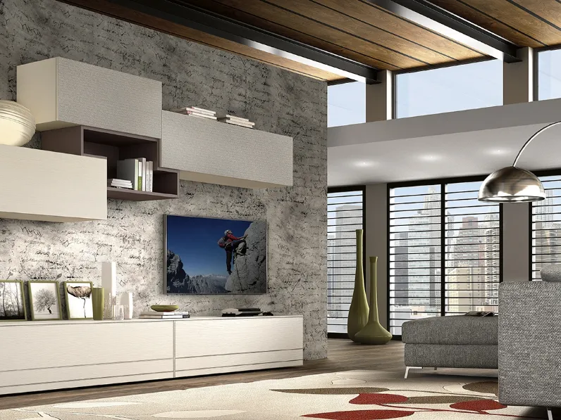 Parete Attrezzata One Composizione 01 di Passione Italiana