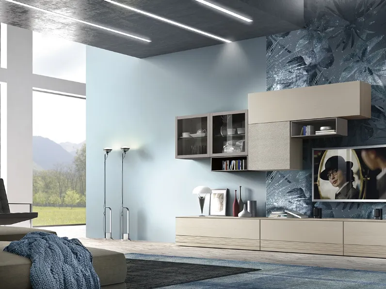 Parete Attrezzata One Composizione 02 di Passione Italiana