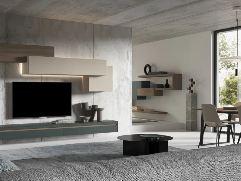 Parete Attrezzata sospesa 3RF2002 di Favero