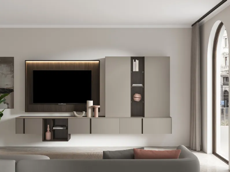 Parete Attrezzata sospesa 3RF2060 di Favero