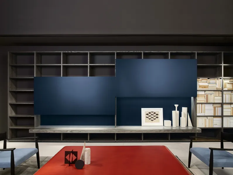 Parete Attrezzata Polifunzionale in legno laccato di Porro