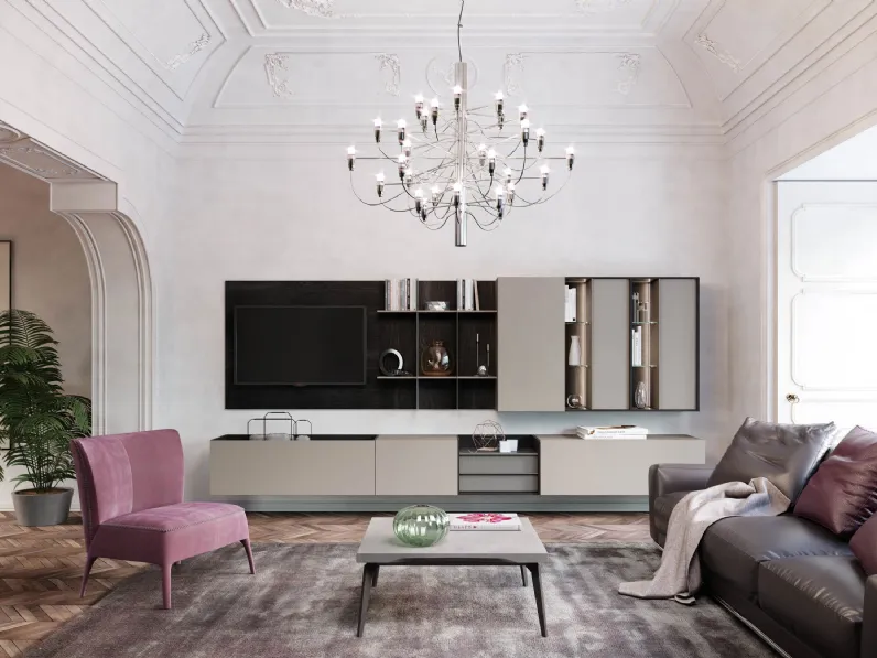 Parete Attrezzata Skyline Exclusive impressions in laccato opaco di Astor Mobili