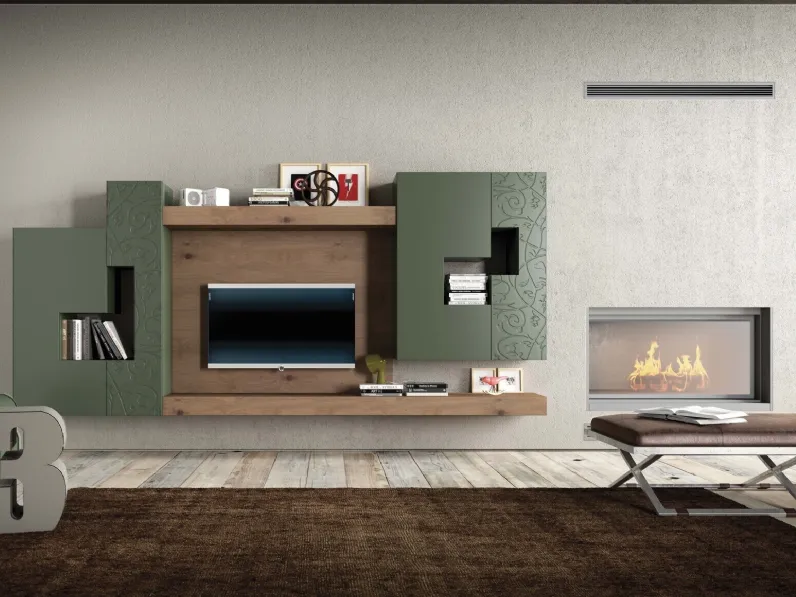 Parete Attrezzata Soggiorno Bassorilievo 16 di Voltan