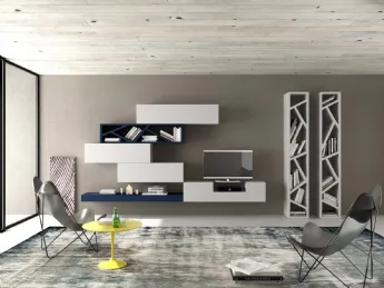 Soggiorno con 2 Librerie Cemento