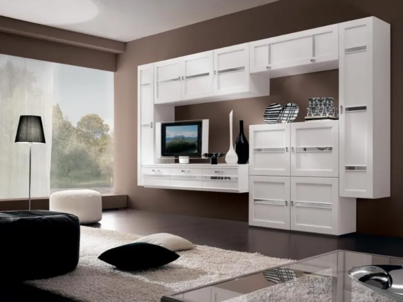 Parete Attrezzata SSogni art 2039P finitura Bianco di Padovani Mobili