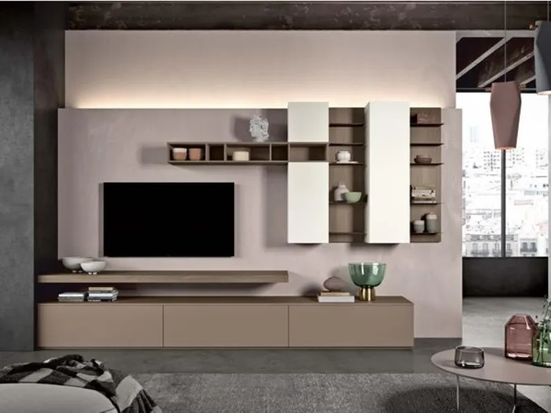 Parete Attrezzata in laccato opaco Start 11 di Villanova