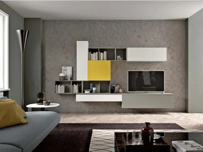 Parete Attrezzata sospesa in laccato opaco Start 07 di Villanova