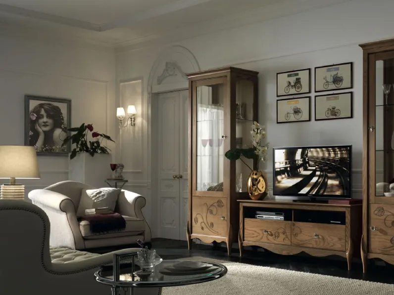 Parete Attrezzata Unica Composizione 01 di Passione Italiana