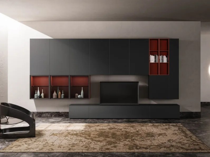 Parete Attrezzata Composizione Giorno SM2226 di Zalf