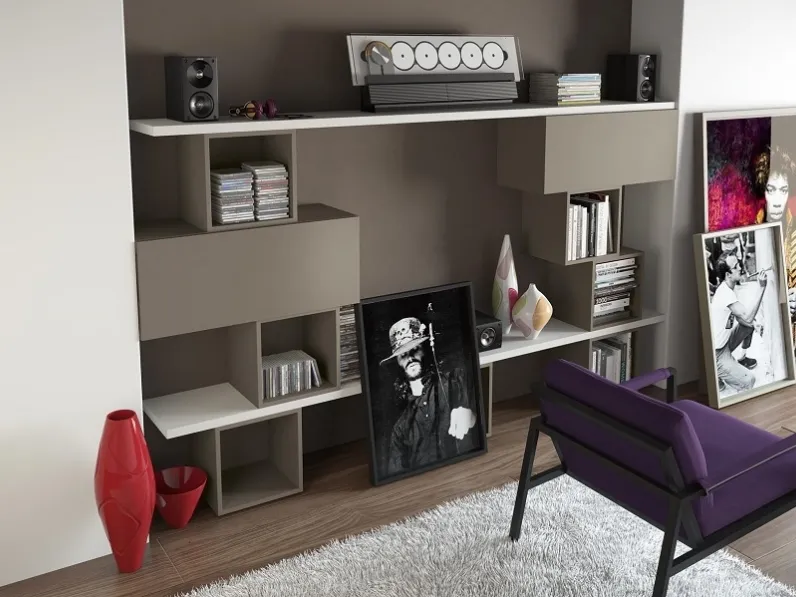 Parete Attrezzata Insieme Composizione 16 di Zanotti Mobili