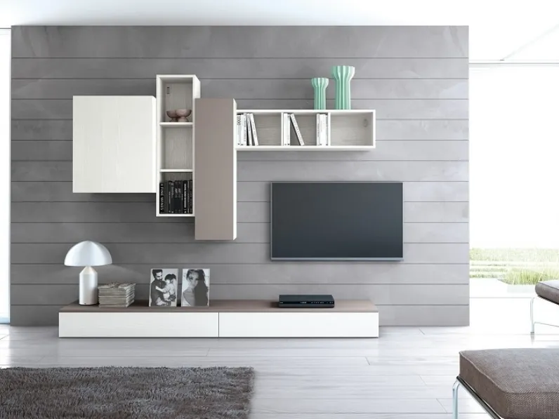 Parete Attrezzata Insieme Composizione 18 di Zanotti Mobili