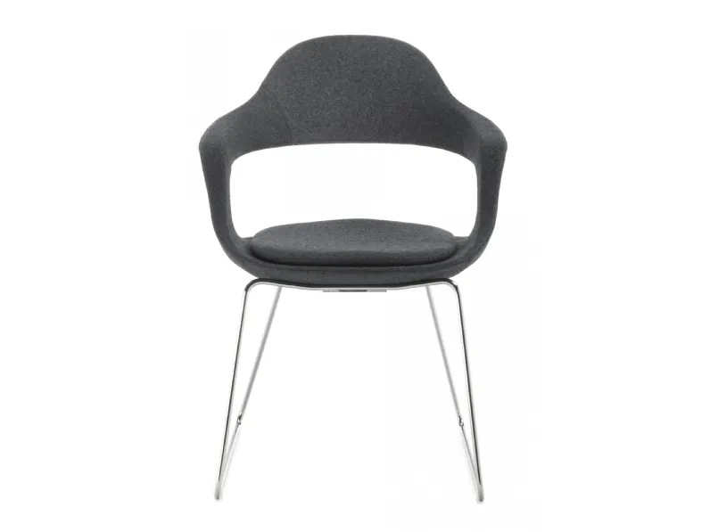 Poltroncina in feltro con struttura in metallo Frenchkiss di Enrico Pellizzoni