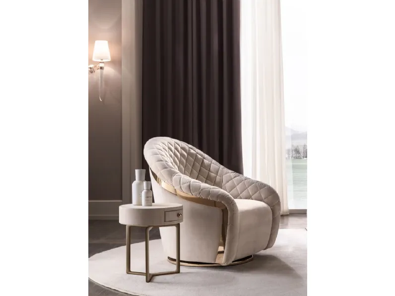 Poltroncina con base in metallo girevole Portofino di Cantori