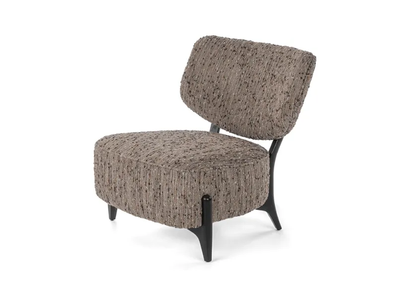 Poltroncina in tessuto con piedini in metallo Silla di Calia