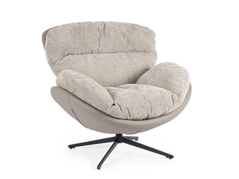 Poltrona in ecopelle e tessuto Adinda di Bizzotto