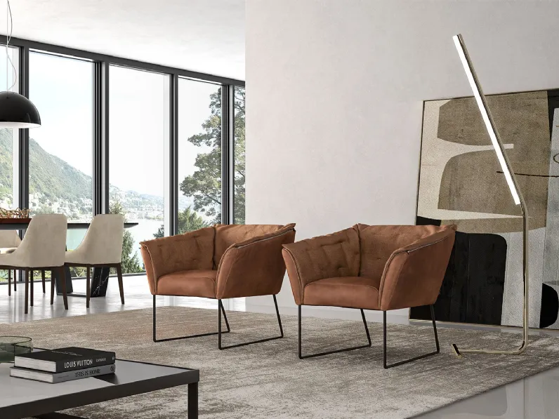 Poltrona in pelle Hendrics di Alpa Salotti