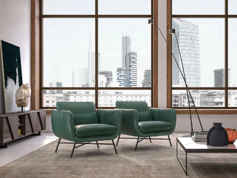 Poltrona in pelle Quincy di Alpa Salotti