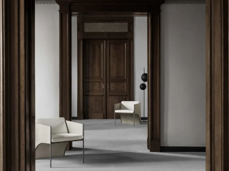 Poltrone di design in legno e tessuto Ark di Living Divani