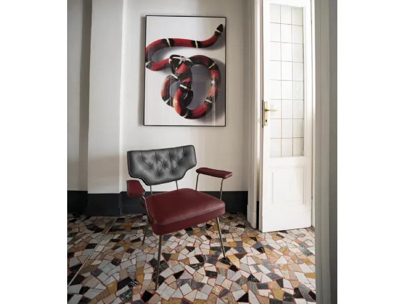 Poltroncina in pelle e tessuto Twiggy di Arketipo