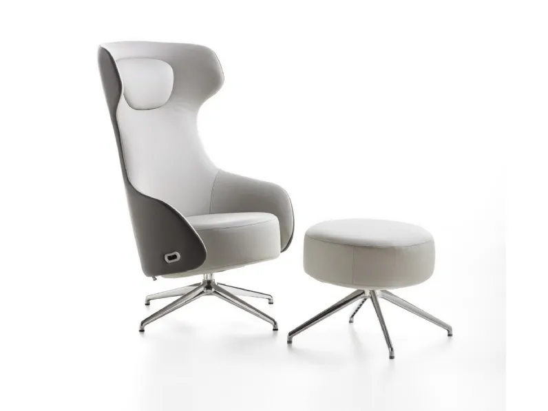 Poltrona in pelle Billie di Enrico Pellizzoni