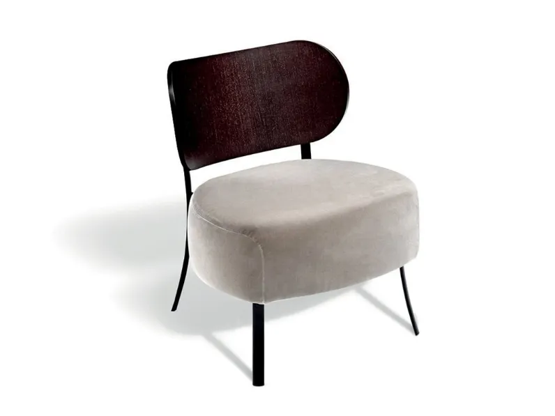 Poltroncina di design in legno con seduta imbottita Bistrò di De Padova