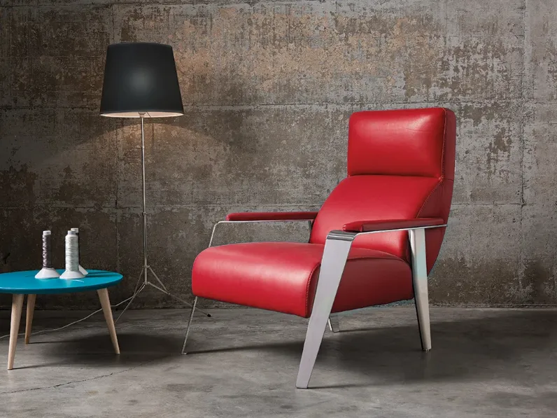 Poltrona in pelle Blade di Delta Salotti