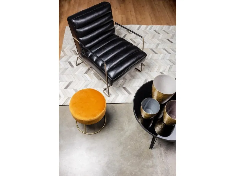 Poltrona Brianna in ecopelle Nera di Bizzotto