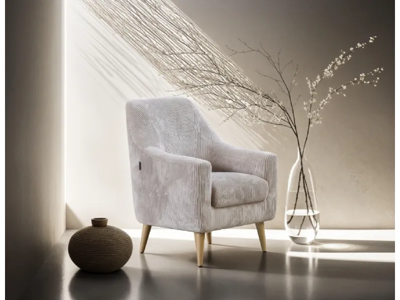 Poltroncina Maiorca in velluto di Bruma