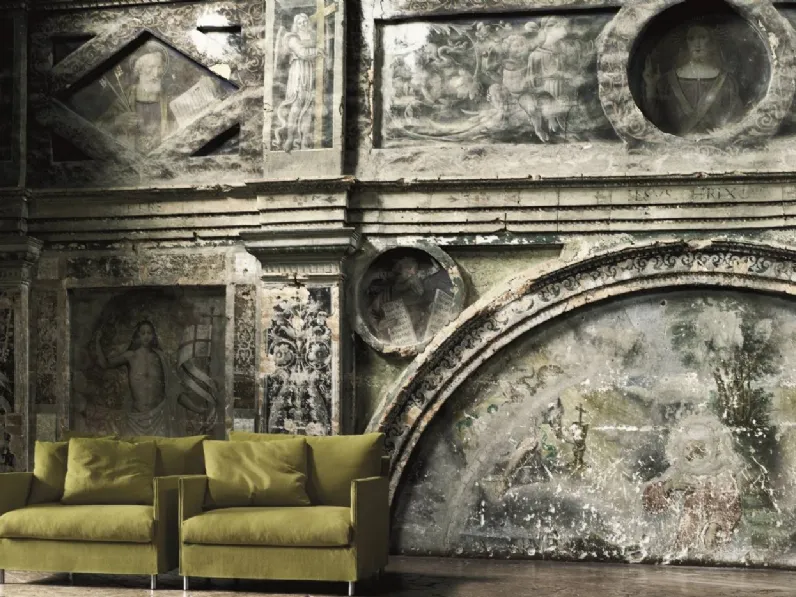 Poltrona in tessuto con piedini in acciaio satinato Chemise di Living Divani