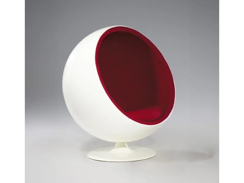 Poltrona Circle in fibra di vetro bianca  e interno in tessuto di Sigerico