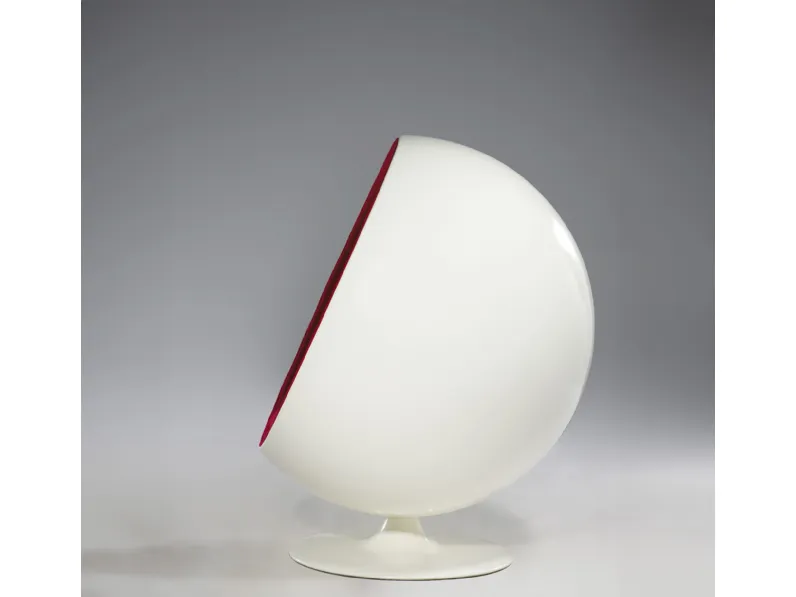 Poltrona Circle in fibra di vetro bianca  e interno in tessuto di Sigerico