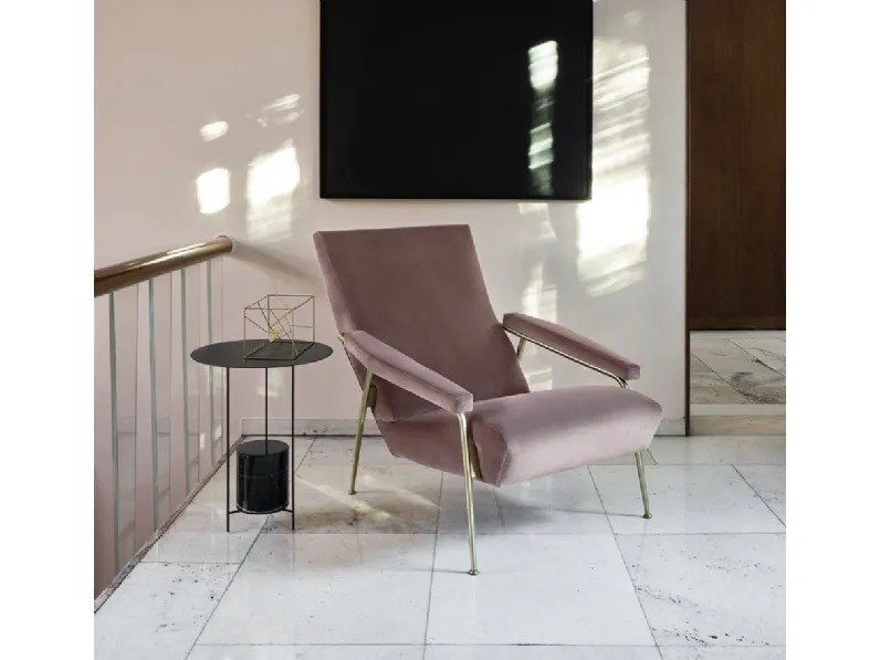 Poltrona di design in tessuto con struttura in metallo D-153-1 di Molteni & C