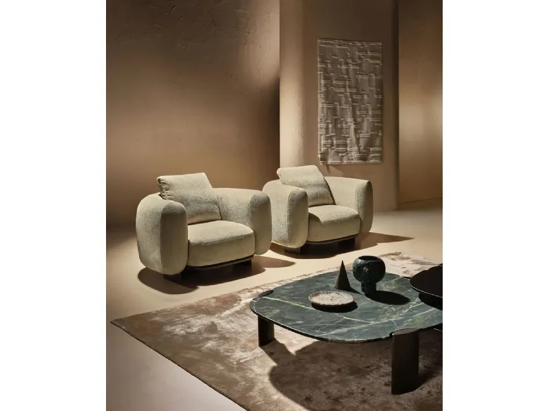 Poltrona Daku Lounge in tessuto imbottito di Nature Design