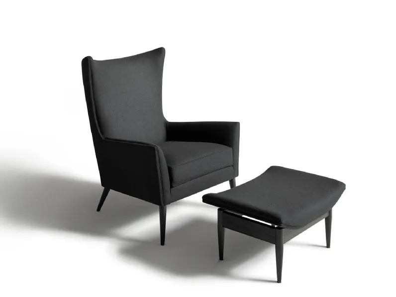 Poltrona in tessuto Wingback di De Padova