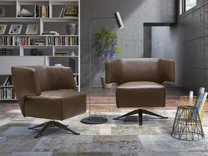 Poltroncina in pelle Dorè di Delta Salotti